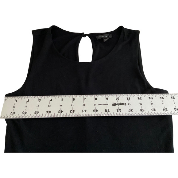 Willi Smith Women's Small Black Dress Sleeveless Flared Keyhole Back - Picture 5 of 14